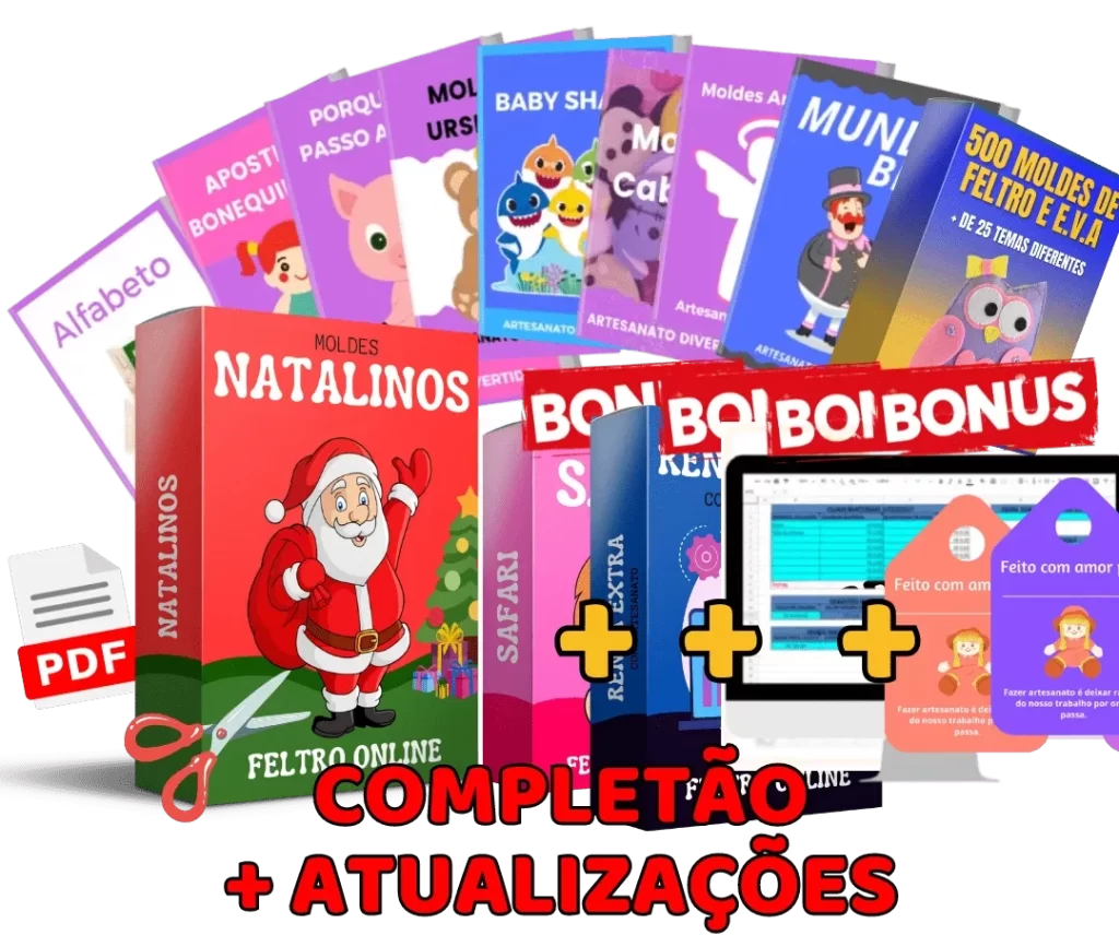 Pacote Completo com todos os moldes e bônus